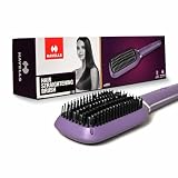 Havells Keratin Infused Hair Straightener Brush With Temperature Control For All Hair Types 50 Watts 2 Years Guarantee Stunning Purple Hs4201