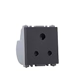 Wipro Northwest Nowa 6A 3 Pin Socket With Euro Pin Silver Grey pack of 1