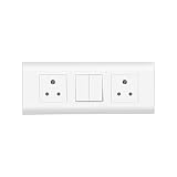 Wipro Northwest Nowa Switch Combo of 6M Plate 1M 6A Switch x2 6A 3Pin Socket x2 White Kit 12