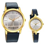Amazon Sonata Quartz Analog Silver Dial Leather Strap Watch for Couple