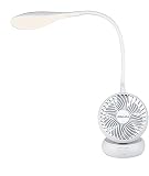 Bajaj Airlight 85 MM Personal Rechargeable Fan With Task Lighting 8 W Table Fan 360Degree Table Lamp 36 Hours Battery Backup Silent Operation USB Charging Fan 1Year Warranty White