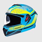STUDDS Trooper DV D1 ISI Certified Matt Finish Flipup Full Face Helmet 1577