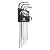 AGRICO Tata Set of 9 Long Allen KeyWrench Key Set Garage Automotive Household Industrial Applications L Shape Repair Tool Standard Grey Pack of 1 TAK002