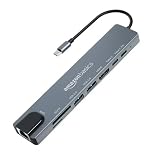 Amazon Basics USB hub 30 for Typec Port8 in 1 Adapter for pc Accessories with USBC 4K HDMI SDTF Ethernet Adaptor HUB for Tablet PC