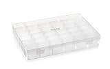 Clazkit Plastic 36 Grid Cells Multicolorpurpose Jewellery Organizer Rectangular Storage Box with Adjustable Dividers Transparent Storage Organizer Box for Jewelry Beads Earring