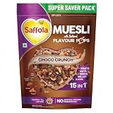 Saffola Muesli Choco Crunch with Flavour Pops 700 gm 15 in 1 Fruit and Nuts Seeds Millet more Cereals for breakfast rich in wholegrain protein fibre