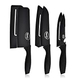 Pigeon By Stovekraft Edge High Grade Stainless Steel 3 Pcs Kitchen Knife Set Black