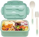 Claiez Plastic Tiffin Box Lunch Box for KidsLunch Boxes for Office Men Leak Proof 3 Compartment Lunch Box Reusable Freezer Safe Food Containers with Spoon for Adults and Kids Multicolour1100ML