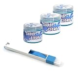 Sulfar 2 in 1 Keyboard Dust Removal Cleaning Brush 3pcs Cleaning Gel for Car AC Vent Interior Dust Keyboard Cleaner