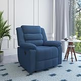 Nilkamal Sierra Velvet Fabric Manual Recliner 1 Seater Sofa 14k