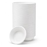 Clazkit 240 Ml 100Pack Round Compostable Bagasse Bowls Disposable EcoFriendly Biodegradable Dinner for Party Wedding Event
