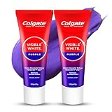 Colgate Visible White Purple Toothpaste for Teeth Whitening Helps Remove Surface Stains Whitens Yellow Teeth EnamelSafe for Daily Use Combo Pack 200g 40g