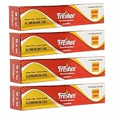Freshee 105000sqcm Aluminium Silver Kitchen Foil Roll Paper Pack of 4Disposable Food wrap for Fresh Food