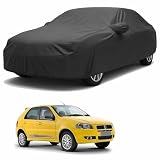 Sulfar 100 Water Resistant Car Body Cover Compatible with Mirror for Fiat Palio D Triple Stitched Full Bottom Elastic Dark Grey