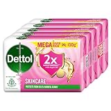 Dettol Skincare Moisturizing Beauty Bathing Soap Bar with Argan Oil 750gm Softer Skin 150gm Pack of 5