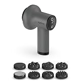 Lifelong Wireless Manipol Hand MassagerPercussion MassageHandheld Therapy with Variable Intensity to Relieve Pain in The BackNeckShouldersLegsLED Display8 Detachable Head4000mAh BatteryGrey