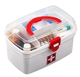 MARKWELL Plastic Rectangular Medicine Box Medical First Aid MultiPurpose Storage With Handle
