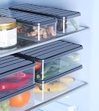 TEKCOOL Polypropylene Fridge Storage Boxes Freezer Storage Containers For Kitchen Storage Set Storage In Kitchen Vegetable Storage Draining Crisper Refrigerator Box 1200 Ml7 Pc Transparent