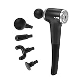 AGARO Regency Gun Massager 4 Heads 13 Speed Rechargeable Handheld Percussion Muscle Massager for Full Body Massage Muscle Relaxation of Neck Shoulder Back Foot for Men Women Black