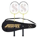 Silvers Drive Badminton Kit 2 Racquets with Full CoverYellowBlack