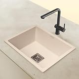 Benelave by Hindware BLACP91007 Quartz Sink 21×18 for Kitchen Single Bowl Peach Aura Color Better Sound Absorption for Quieter Use 7year Manufacturer Warranty