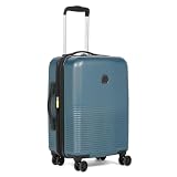 DELSEY PARIS Marina 545 cms Small Cabin Polycarbonate Hard Sided 8 Wheels and Expandable Spinner SuitcaseTrolley Bag for Travel with TSA Lock Blue