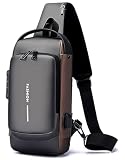 TEKCOOL Sling Bag for Men Stylish Crossbody Backpack for Men Women AntiTheft Chest Bag with USB Charging Port Messenger Bags Casual Shoulder Bag