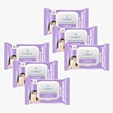 Claret Gentle Makeup Removal Wet Wipes 25 Count Pack pH Balanced AlcoholFree Wipes Soft on Skin Removes Stubborn Makeup For All Skin Types 100 Vegan ParabenFree Pack Of 6
