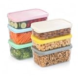 Plastic Storage Food Containers with Lid Set of 12 650ml 6x250ml MulticolorBPA Free Food Grade Plastic ContainerMicrowave Dishwasher SafeAirtight Leak ProofLunch box for office