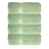 Sulfar 100 Combed Cotton Quick Drying Highly Absorbent Luxury Hand Towel Set Pack of 4 40 X 70 cm Nature Green