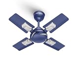 LONGWAY Creta P1 600 mm24 inch Ultra High Speed 4 Blade AntiDust Decorative Star Rated Ceiling Fan 2 Years Warranty Silver Blue Pack of 1