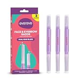 Evereve Face Eyebrow Razor for Women Pack of 3 DualBlade Head for Shaving with Precision Coverage German Steel Blades Instant Painless Hair Removal For All Skin Types Dermaplaning Tool