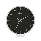 Ajanta Luxury Black Wall Clock 2277128 Inch Elegant Silent Sweep Quiet Mechanism Modern High Contrast Home Decor