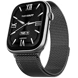 FireBoltt Ninja X Ring Smart Watch 196 Always On Display Bluetooth Calling Voice Assistant SpO2 Heart Rate 120 Sports Modes IP67 Waterproof Smartwatch for Men Women Black Mesh