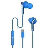 Zebronics TypeC Wired Earphones inLine MIC Deep Bass 12m Cable 10mm Neodymium Driver Light Weight inEar Design Compatible with Mobile Tablet Laptop Bro C Blue