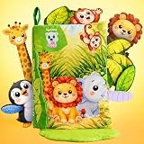 Lifelong PeekABoo Soft Activity Book for Babies NonToxic BIS Certified with Crinkle Pages Soft Activity PeekABoo Flaps Animals Sensory Toy Gift for Infants Toddlers Age 6 Months LLCSAB01