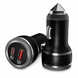 Ailkin 145W Dual Output Car Charger Fast Charging with TypeC PD 45W USB100W Charging Adapter Compatible with Cars for iPhone 171615 Android Smartphone Smartwatch Earbud Power Bank