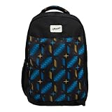 F Gear Ryto Black 35L School Backpack with 3 Spacious Compartments 1 Front Pocket Side Bottle Holder Airflow Padded Back Lightweight Durable Bag for School Tuition Travel and Work