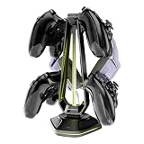 Zebronics PS5S Quad Gaming Controller Stand with Headphone Hanger Supports PS5 PS4 Xbox Switch Controllers 12 Dual Zone RGB Lighting Dual USB Hub AntiSlip Base