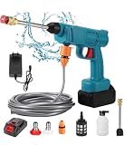 Cordless Portable Wireless Pressure Washer Gun 48V 12000mAh High Pressure Water Gun for Car Wash Bikes Cleaning with Adjustable Nozzles 5M Hose Pipe