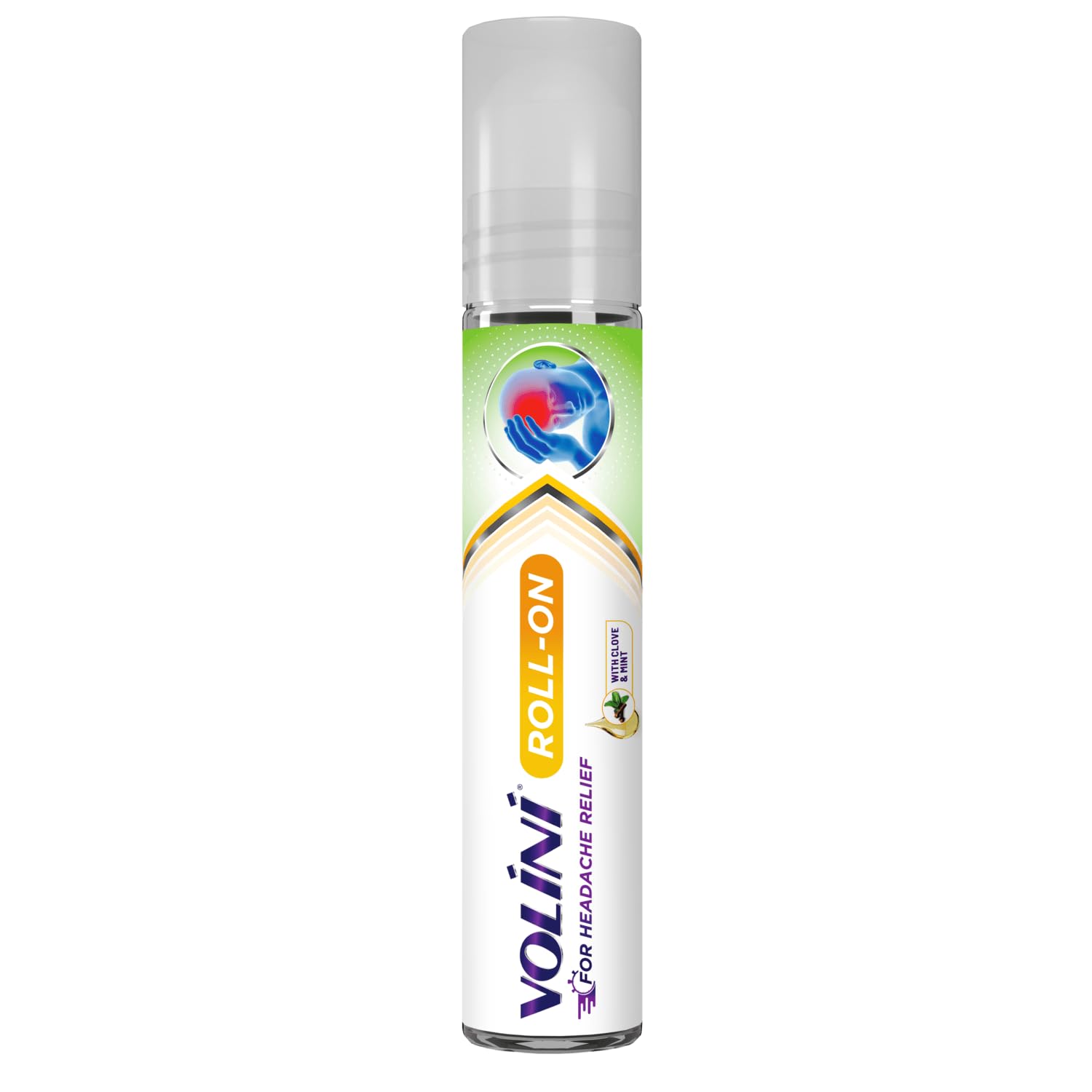 Volini Headache Relief Roll-On, 10ml, Instant Relief, with Clove & Mint, Non-Sticky, On-the-Go Relief – Pack of 1