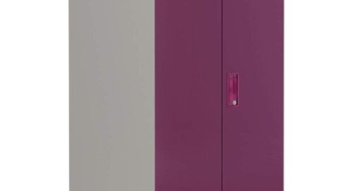 Interio by Godrej Slimline 2-Door Steel Almirah | Cupboard for Clothes, Textured Purple, 1-Year Warranty, 2 Shelves