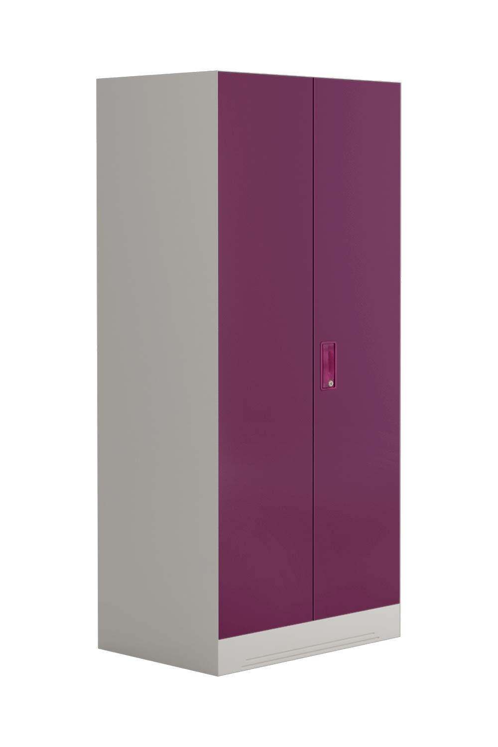 Interio by Godrej Slimline 2-Door Steel Almirah | Cupboard for Clothes, Textured Purple, 1-Year Warranty, 2 Shelves
