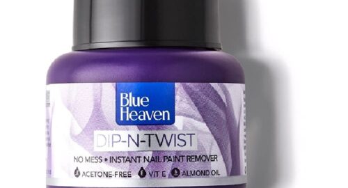 Blue Heaven Dip & Twist Nail Polish Remover, Infused with Vitamin E and Almond Oil, Acetone Free, Gentle Nail paint Remover, 40ml