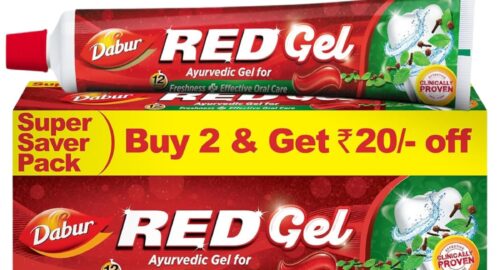 Dabur Red Gel Ayurvedic Toothpaste – 300g (150g x 2) | Reduction in Bad Breath, Plaque & Gingivitis | Freshness with Protection | For Healthy Gums & Effective Dental Care