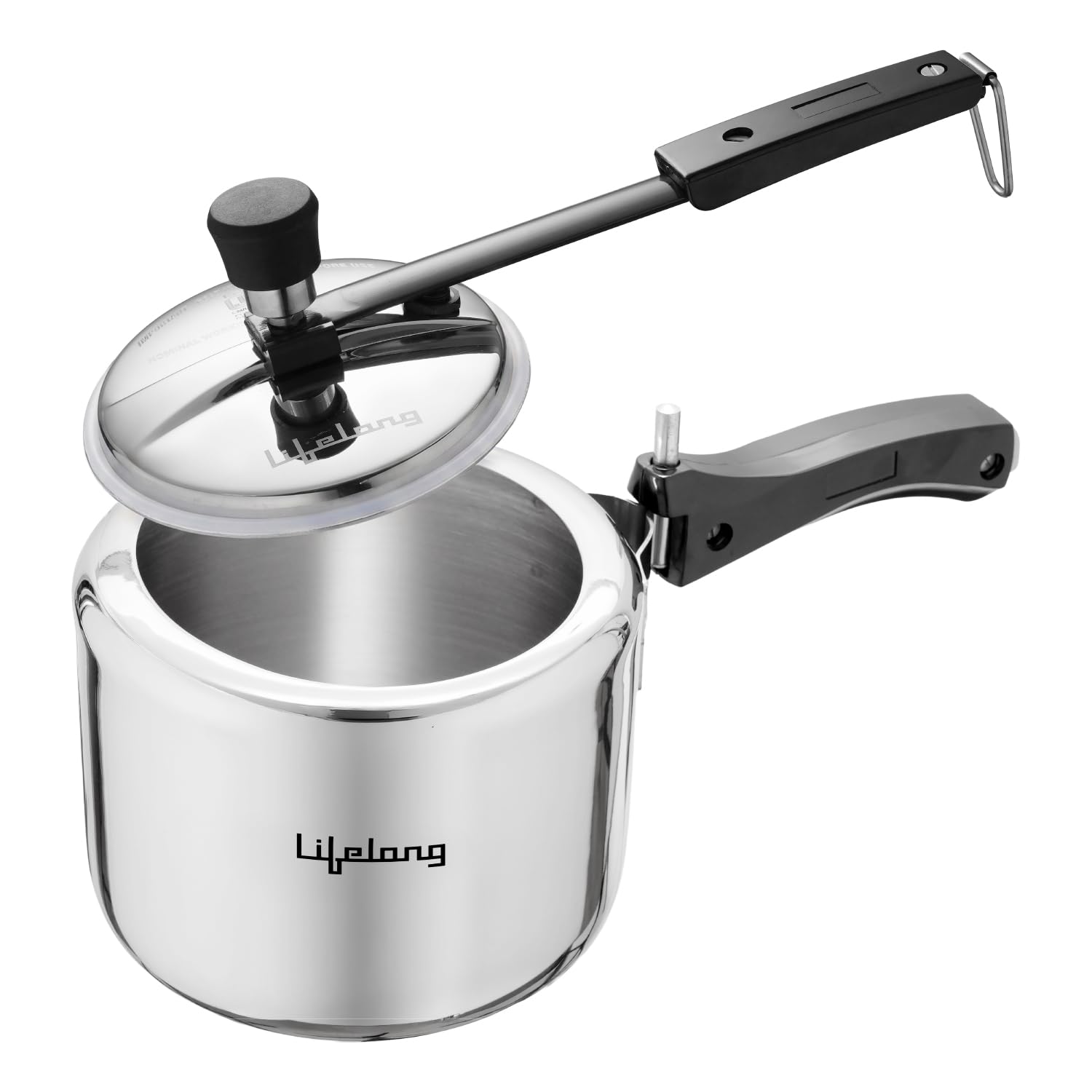 Lifelong 2L Stainless Steel Pressure Cooker | Inner Lid Design with Silicone Gasket | Induction & Gas Compatible | 1.2mm Thick | Leak-Proof, Durable, Rust-Resistant Body ISI-Certified