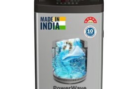 Bosch 8 kg 5 Star Fully Automatic Top Load Washing Machine,PowerWave Wash,Inbuilt Dual Lint Filter, Stainless Steel VarioDrum with 5 fin Pulsator, Flex Drain, Water Save,Dark Grey (WOE80AH0IN)