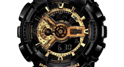Casio G-Shock GA-110GB-1ADR Black & Gold Analog-Digital Dial Black Resin Strap Men’s Watch Shock and 200M Water Resistant G339