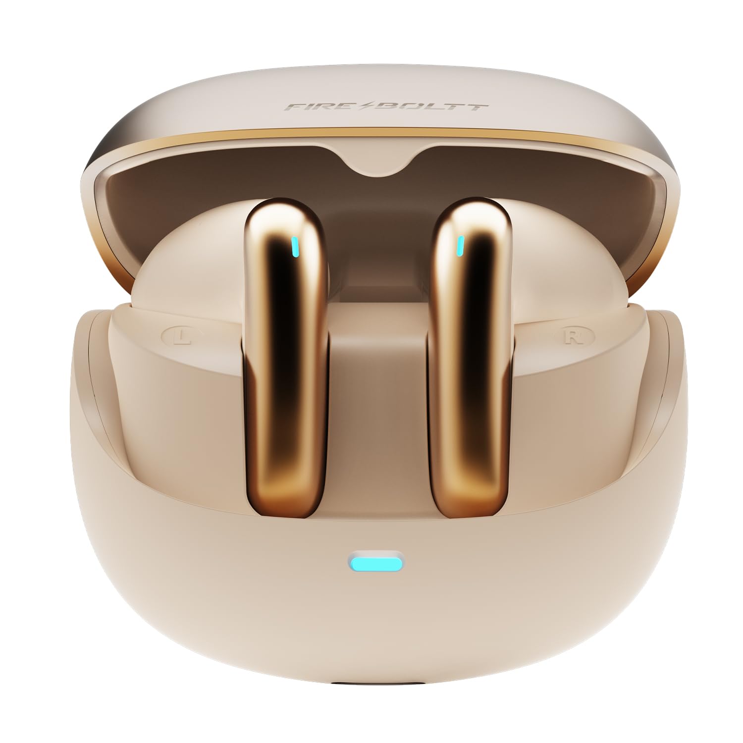 Fire-Boltt Newly Launched Aero Fit TWS Earbuds with Custom EQ, Bluetooth 5.4 Wireless Earphones, 50H Playtime, Fast Charging Case, 50ms Low Latency Gaming & Touch Controls Silk Gold