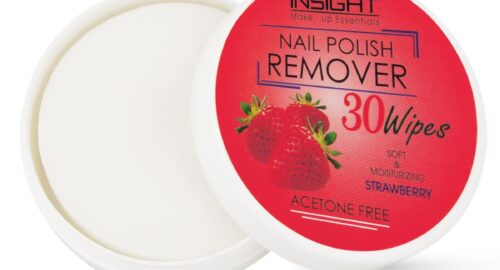 INSIGHT Nail Polish Remover Wipes Strawberry (30 Wipes) – Vitamin E Enriched, Hydrates Nails & Moisturizes Cuticles, Travel-Friendly & Easy to Use